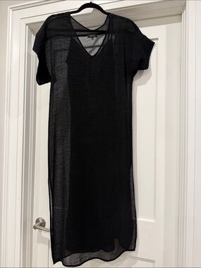 Babaton Black Sheer V-Neck Tunic with inner slip